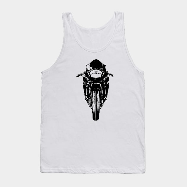 YZF R6 Bike Front View Sketch Art Tank Top by KAM Std